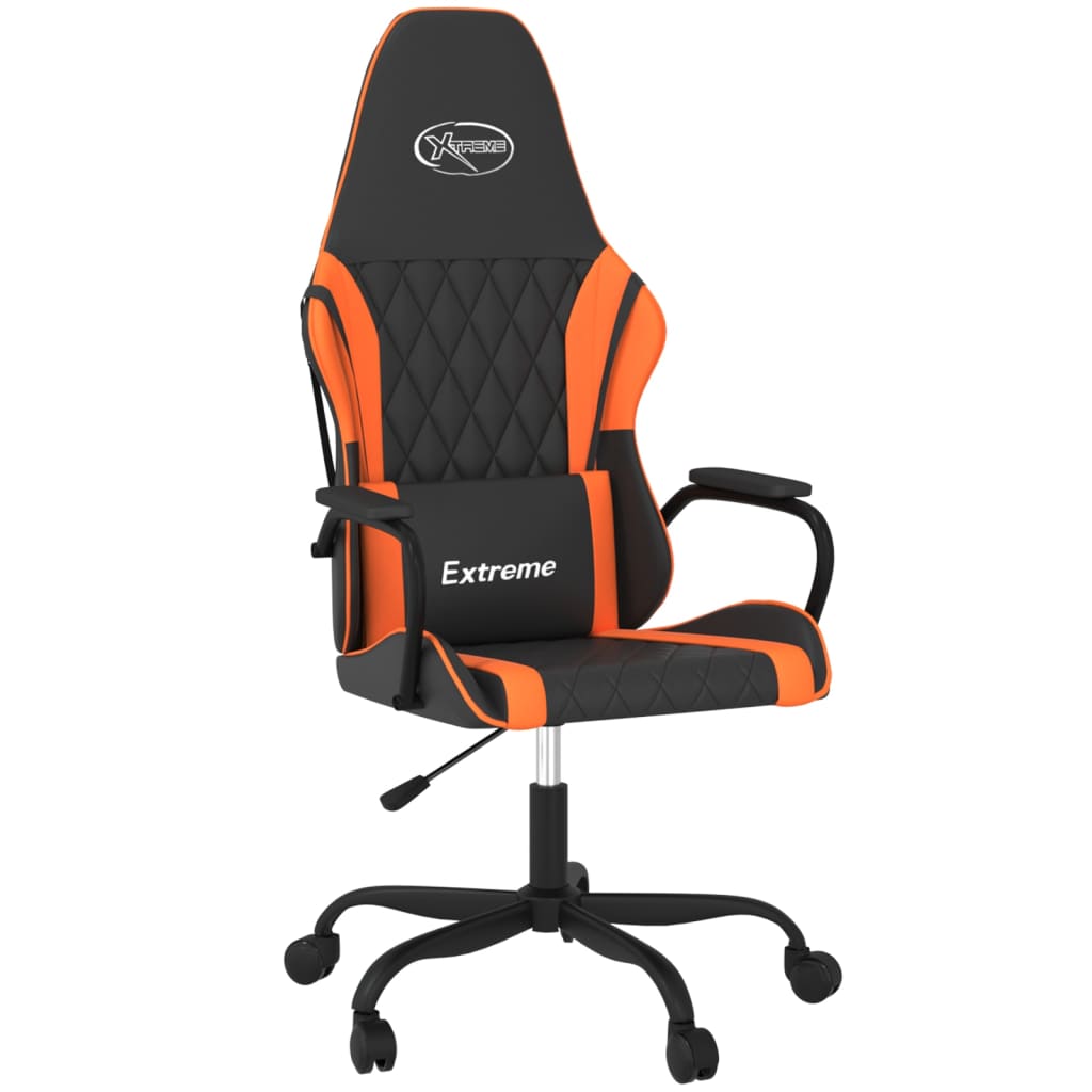 Silla gaming cuero sintético negro y naranja vidaXL