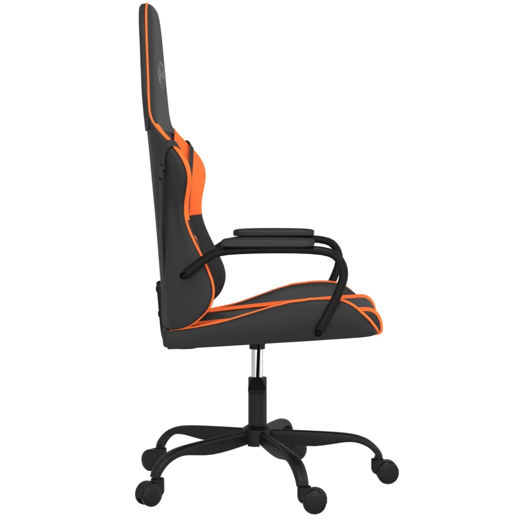 Silla gaming cuero sintético negro y naranja vidaXL