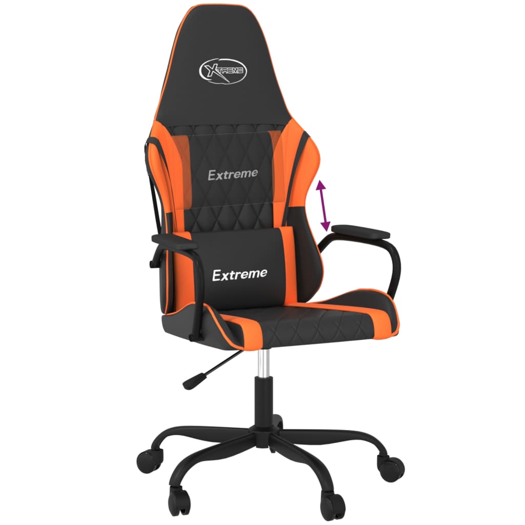 Silla gaming cuero sintético negro y naranja vidaXL