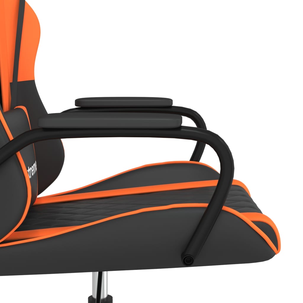 Silla gaming cuero sintético negro y naranja vidaXL