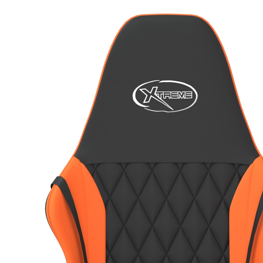 Silla gaming cuero sintético negro y naranja vidaXL