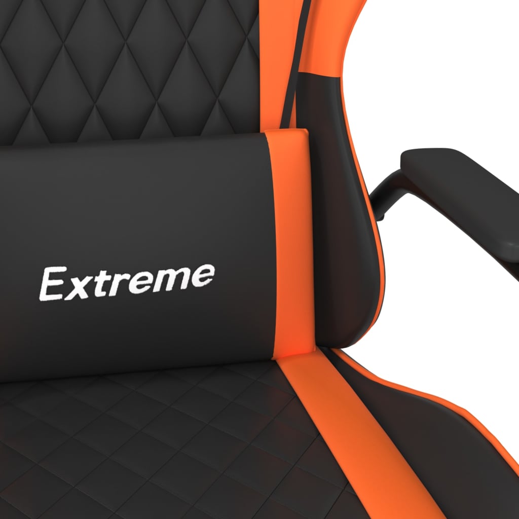 Silla gaming cuero sintético negro y naranja - Vetonek