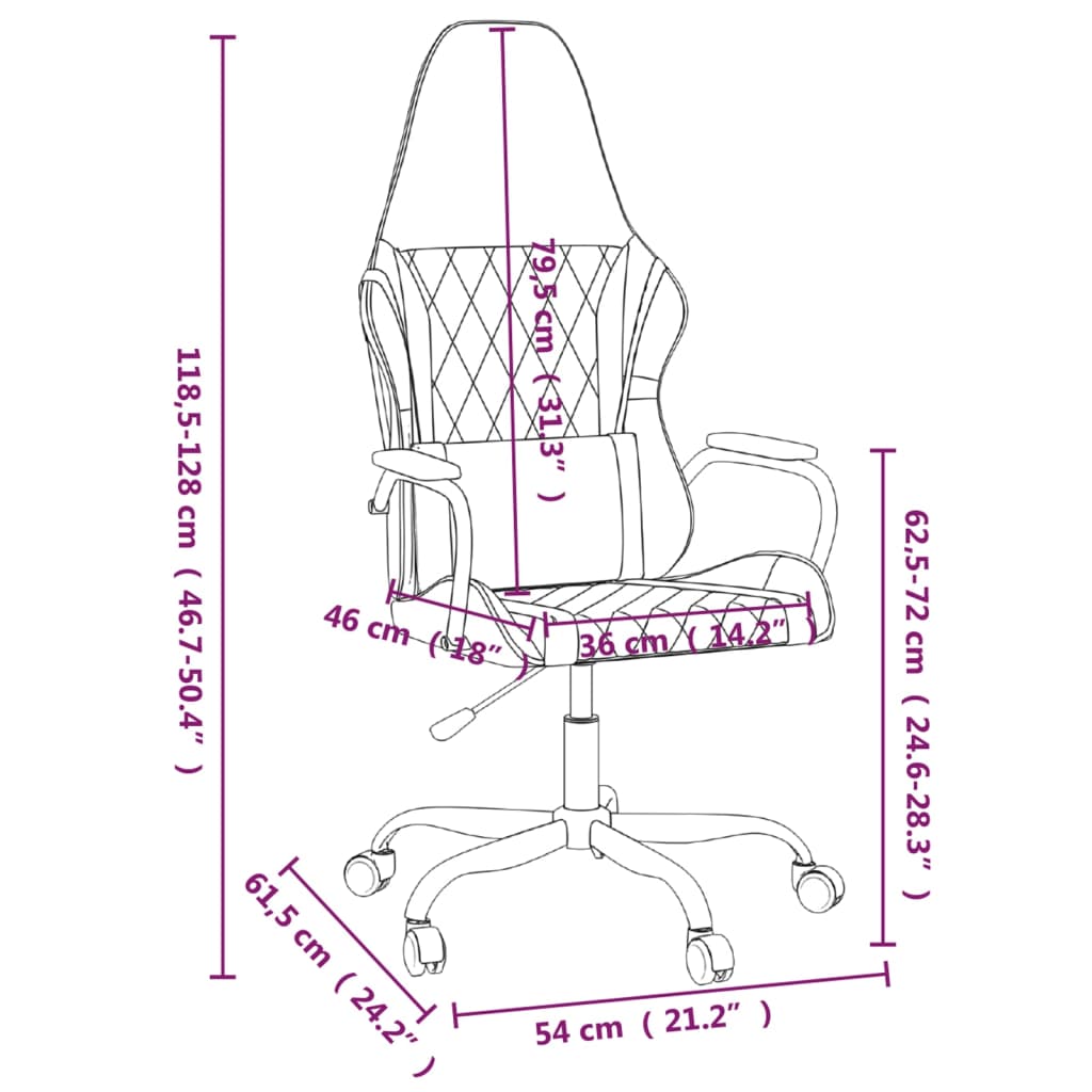 Silla gaming cuero sintético negro vidaXL