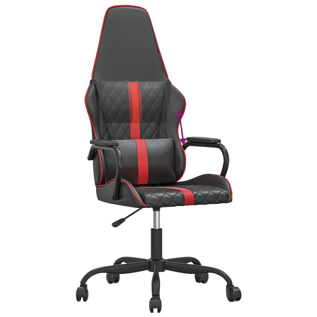 Silla gaming cuero sintético negro y rojo vidaXL