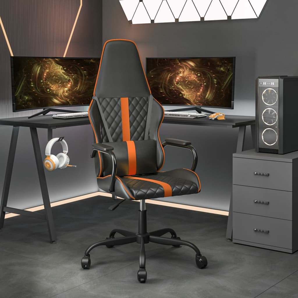 Vetonek Silla gaming cuero sintético negro y naranja