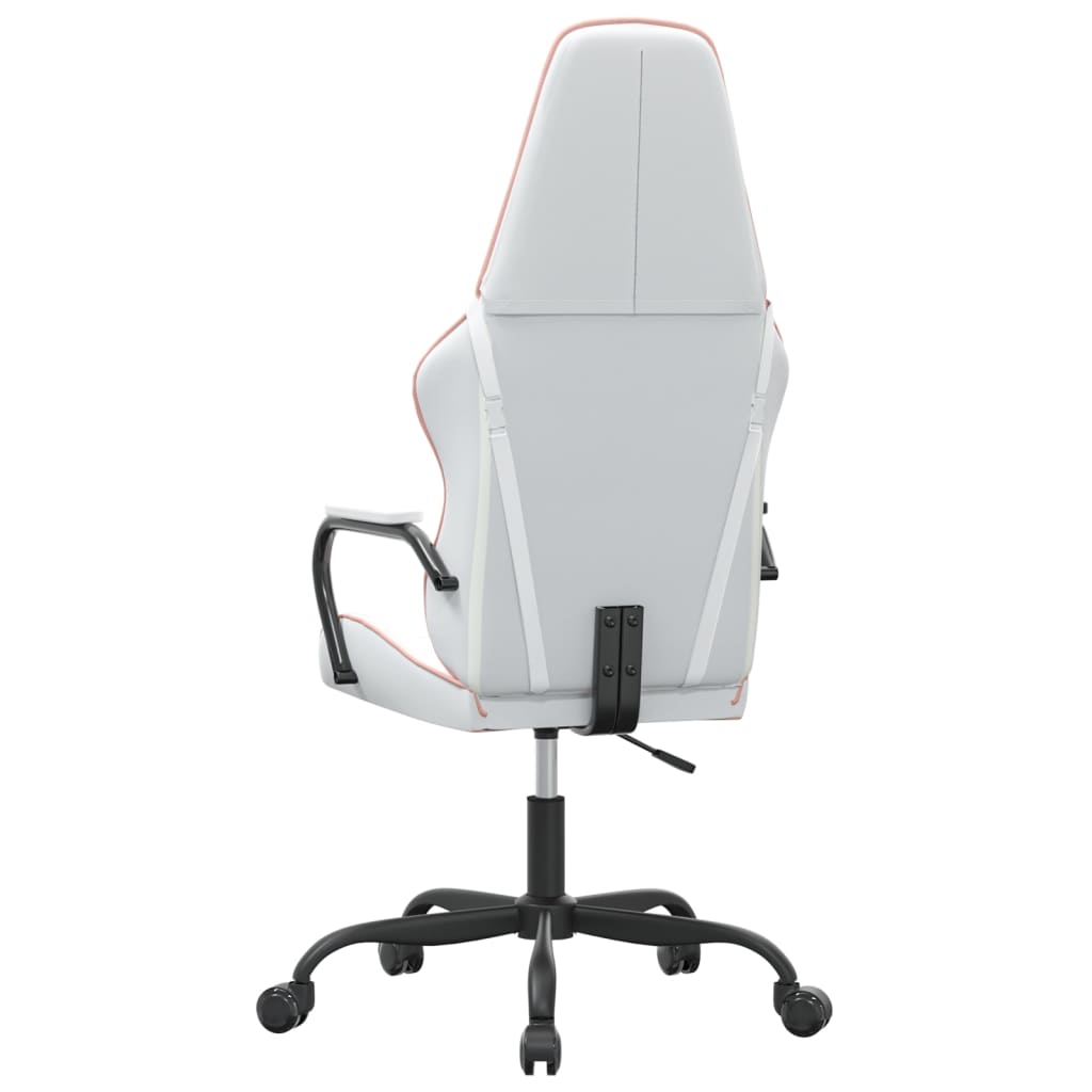 Silla gaming cuero sintético blanco y rosa - Vetonek