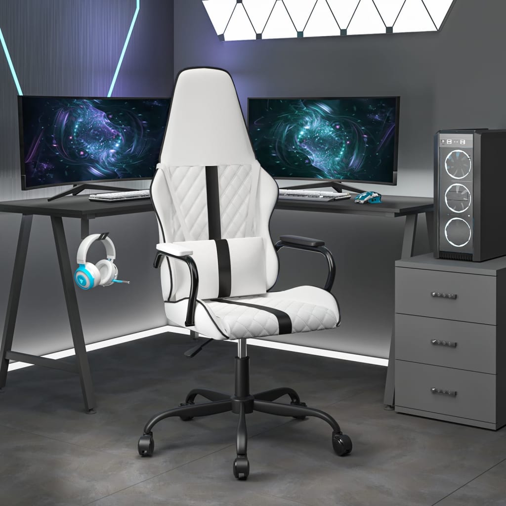 Vetonek Silla gaming cuero sintético blanco y negro