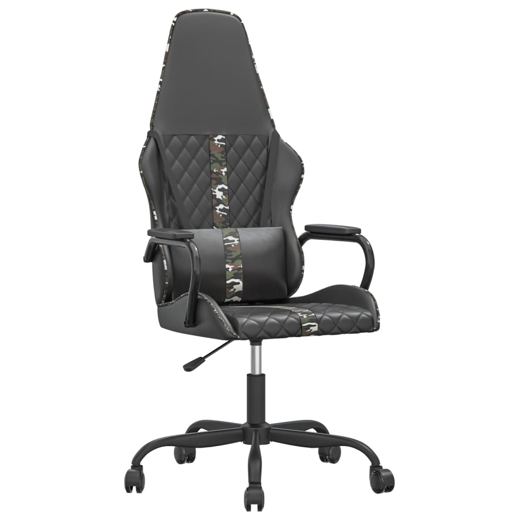 Silla gaming cuero sintético negro y camuflaje vidaXL