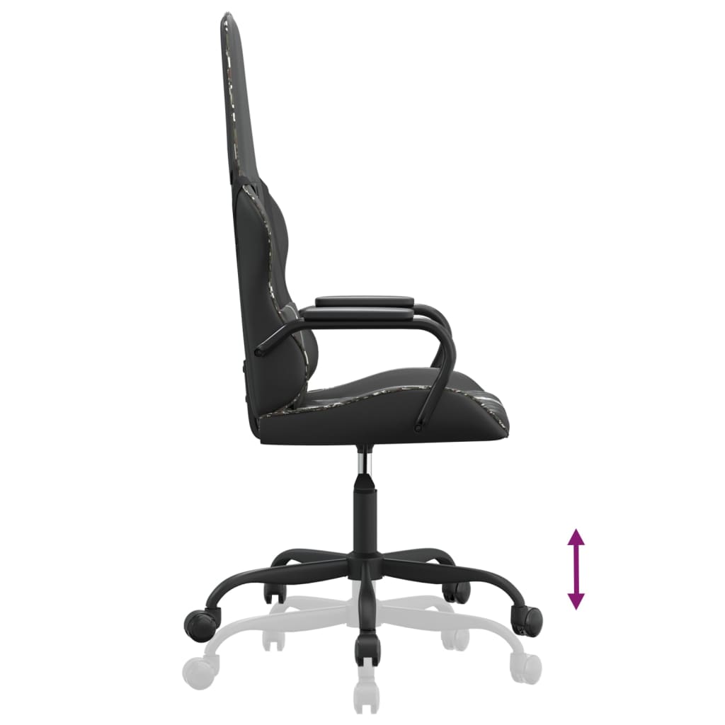 Silla gaming cuero sintético negro y camuflaje vidaXL