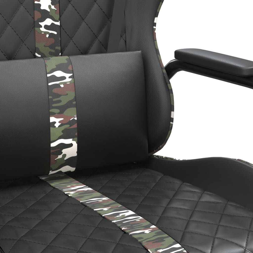 Silla gaming cuero sintético negro y camuflaje vidaXL