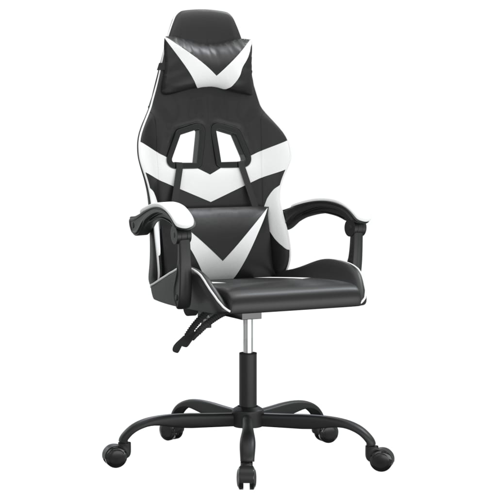 Silla gaming cuero sintético negro y blanco vidaXL