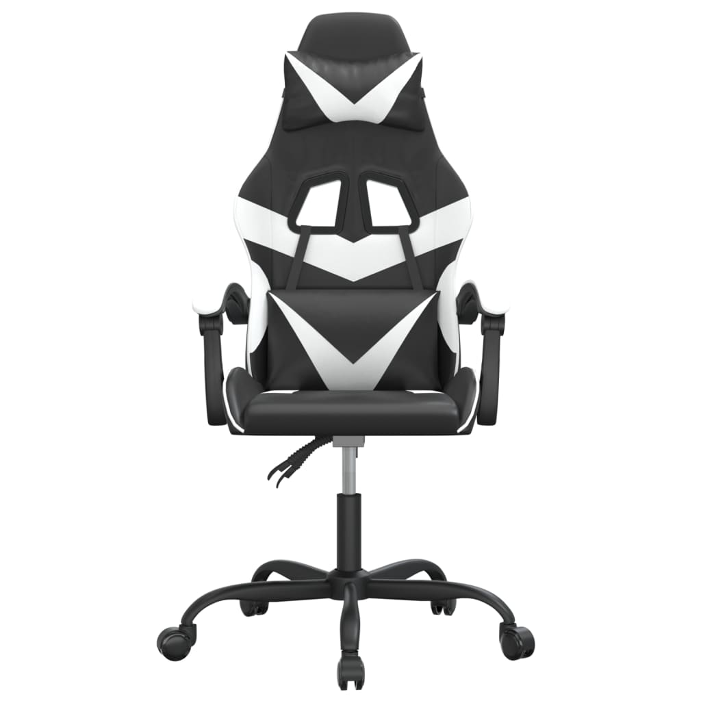 Silla gaming cuero sintético negro y blanco vidaXL