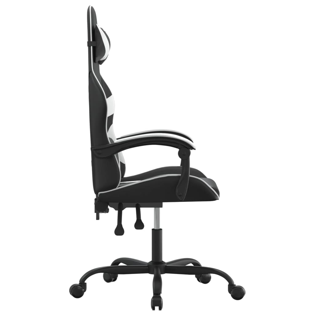 Silla gaming cuero sintético negro y blanco vidaXL