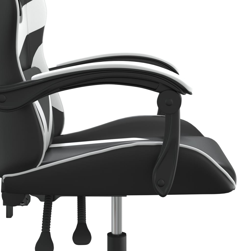 Silla gaming cuero sintético negro y blanco vidaXL