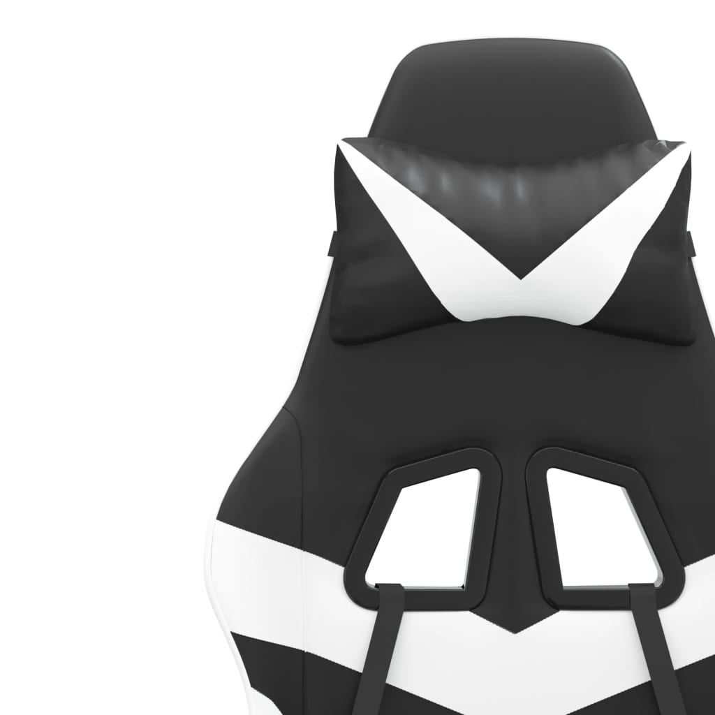 Silla gaming cuero sintético negro y blanco vidaXL