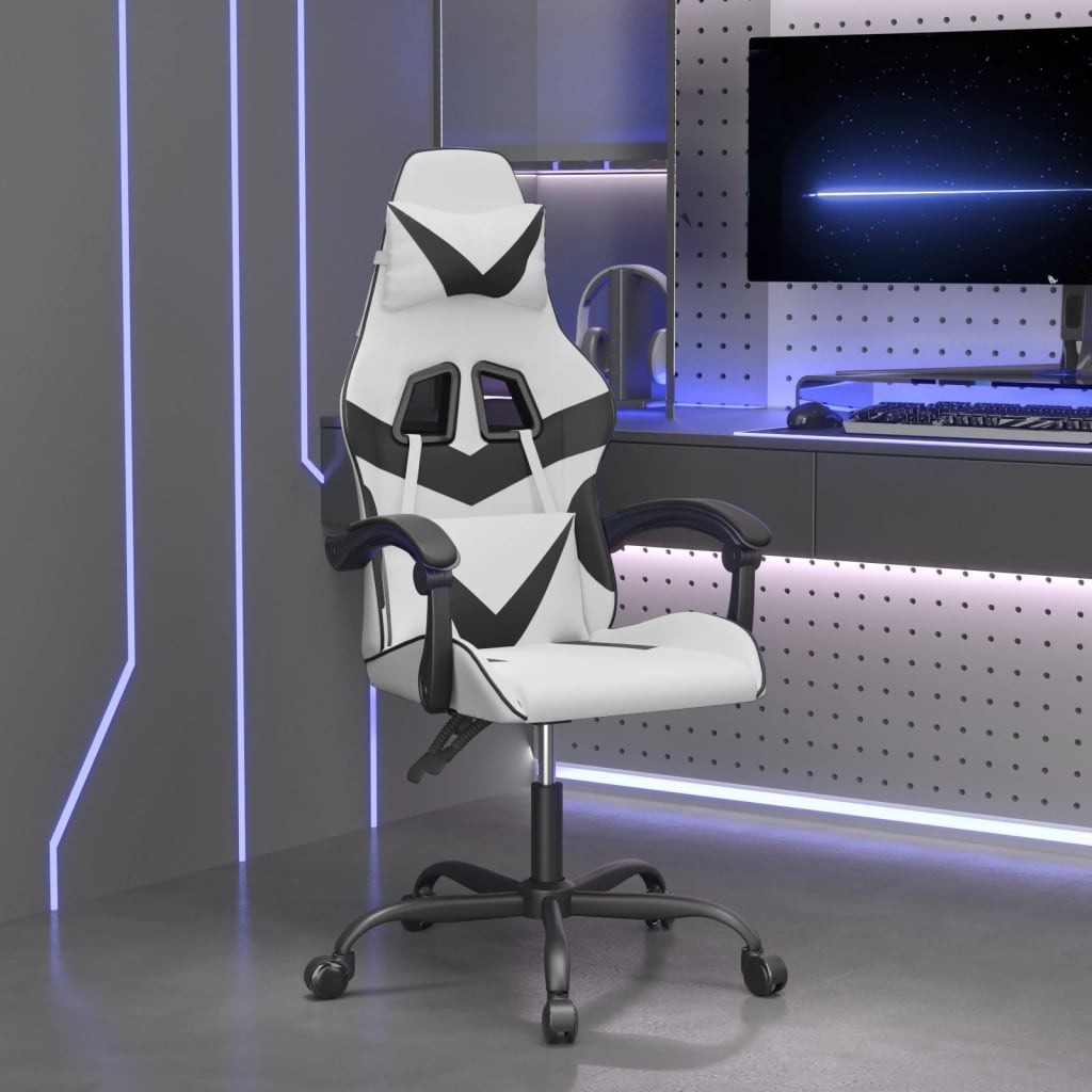 Vetonek Silla gaming cuero sintético blanco y negro