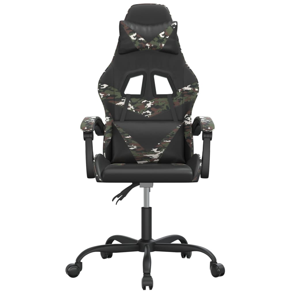 Silla gaming cuero sintético negro y camuflaje vidaXL