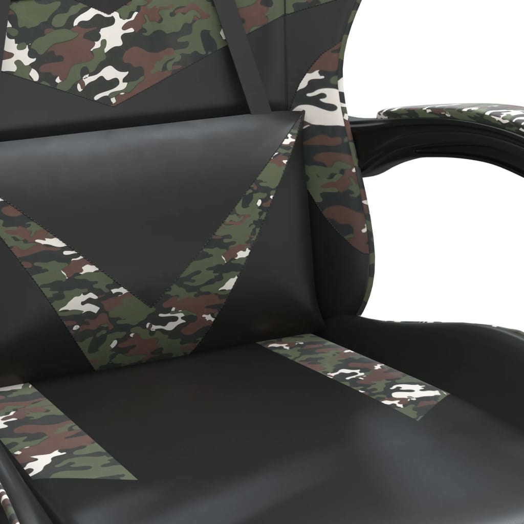 Silla gaming cuero sintético negro y camuflaje vidaXL