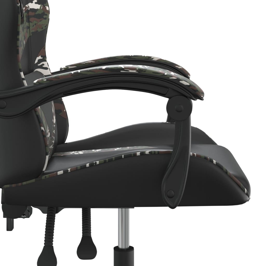 Silla gaming cuero sintético negro y camuflaje vidaXL