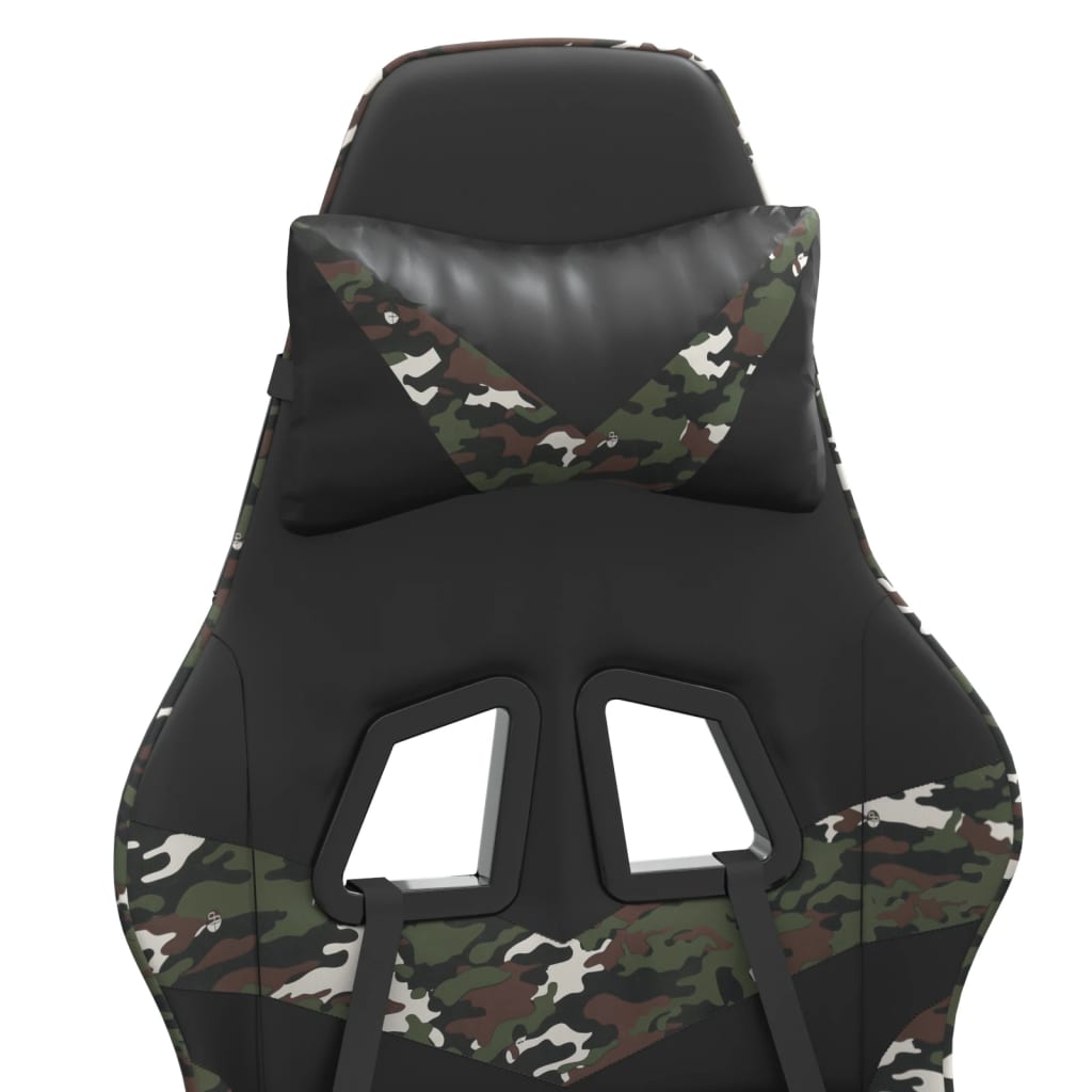 Silla gaming cuero sintético negro y camuflaje vidaXL