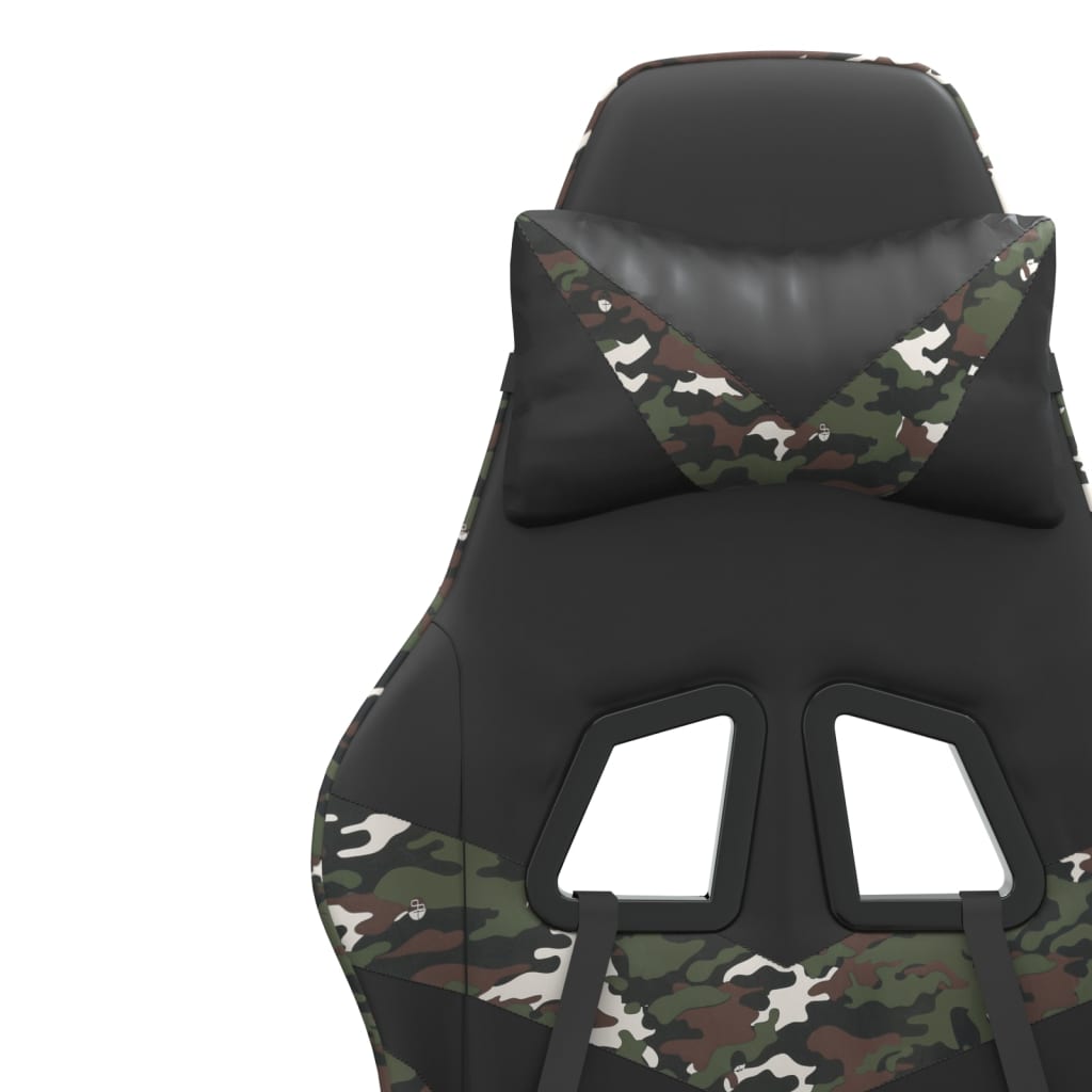 Silla gaming cuero sintético negro y camuflaje vidaXL