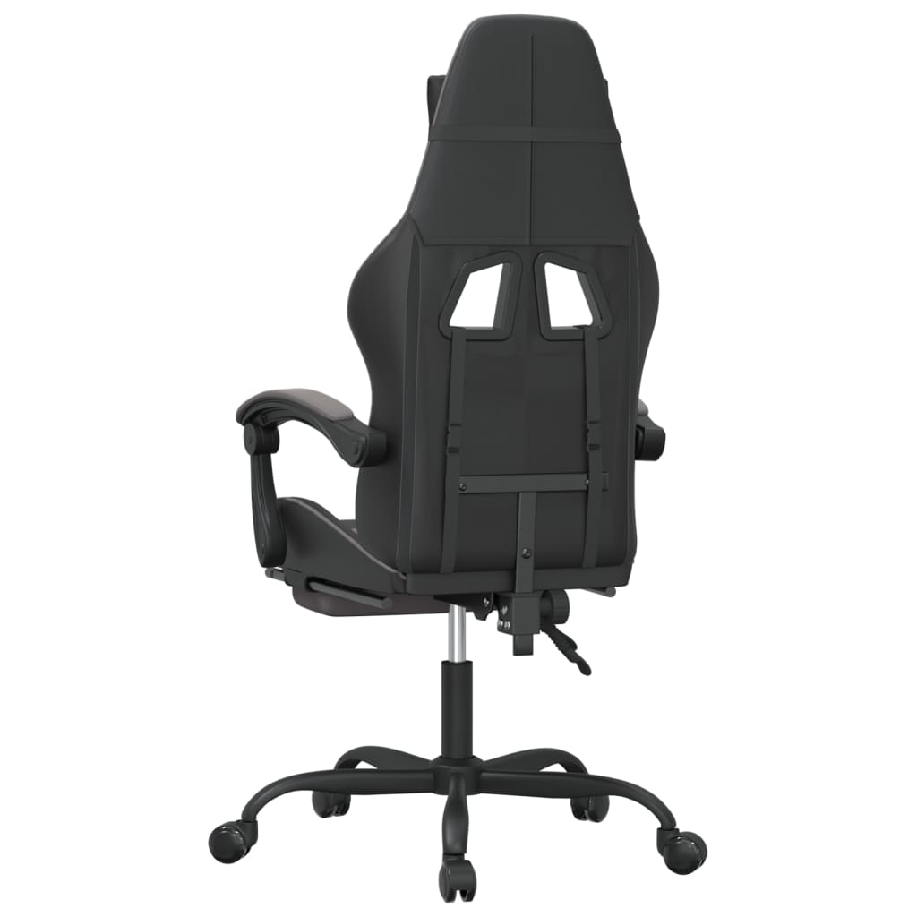 Silla gaming con reposapiés cuero sintético negro gris vidaXL