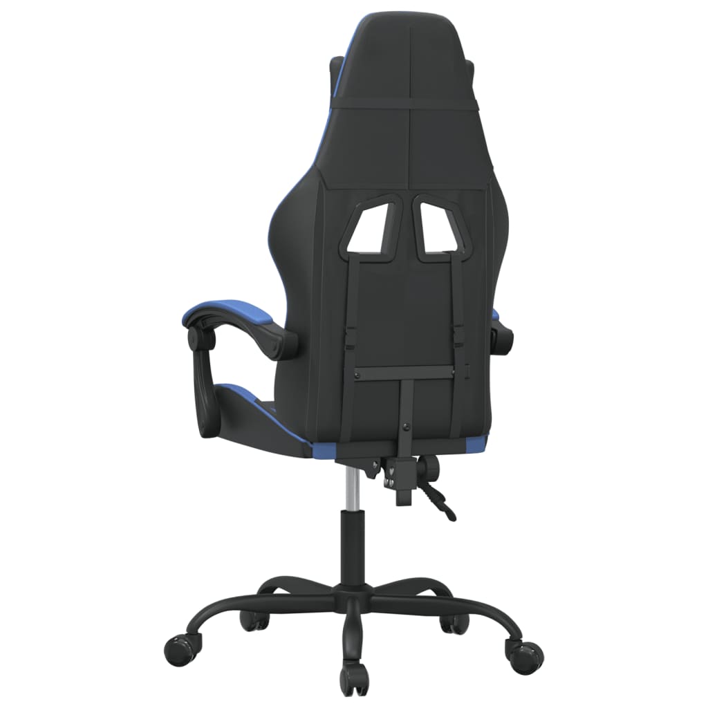 Silla gaming cuero sintético negro y azul vidaXL