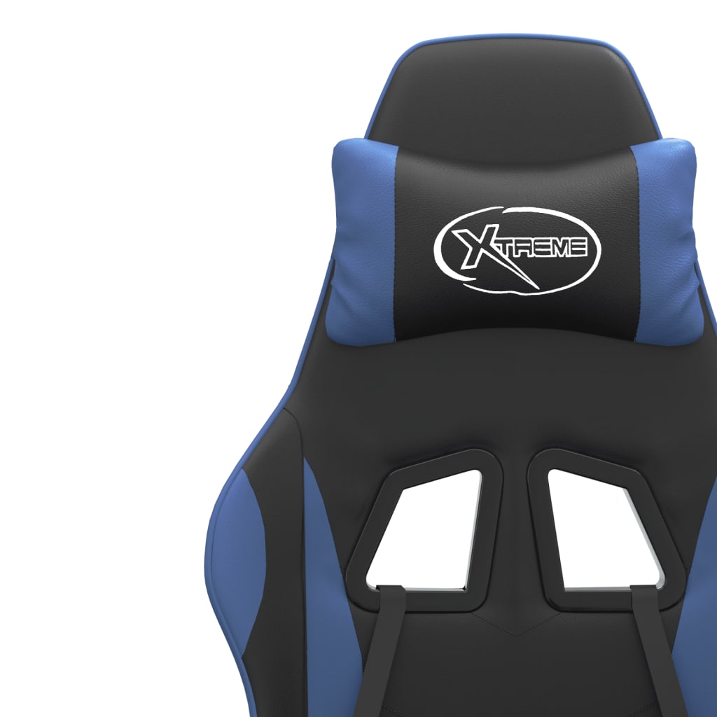 Silla gaming cuero sintético negro y azul vidaXL