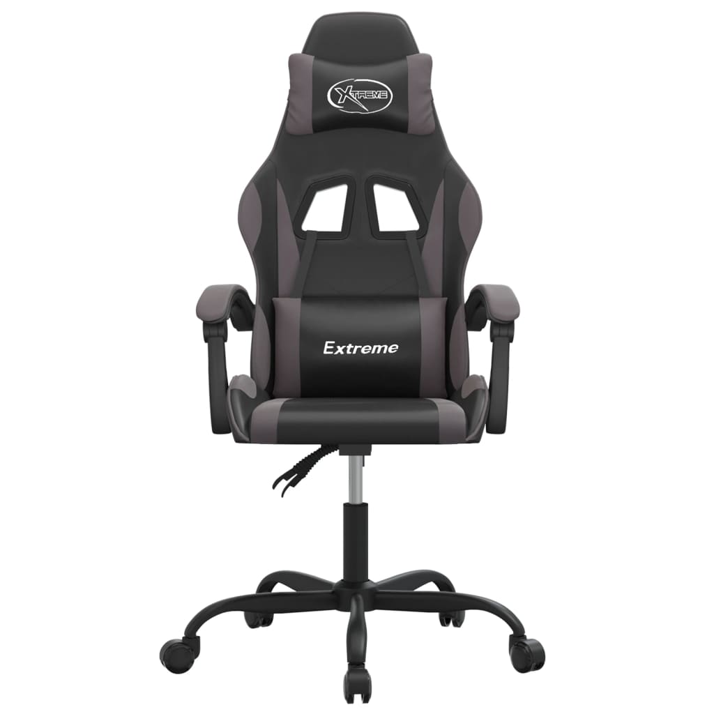 Silla gaming cuero sintético negro y gris vidaXL