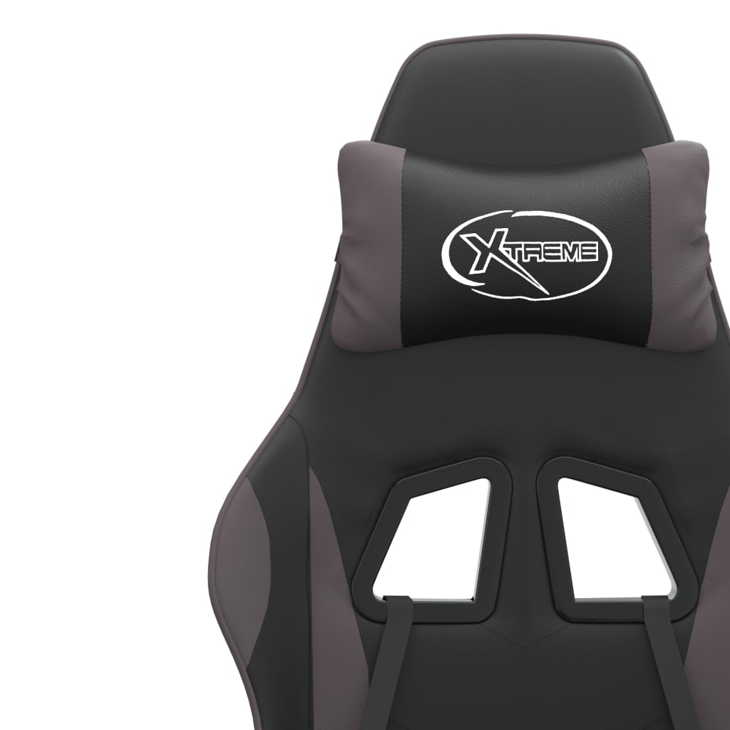 Silla gaming cuero sintético negro y gris vidaXL