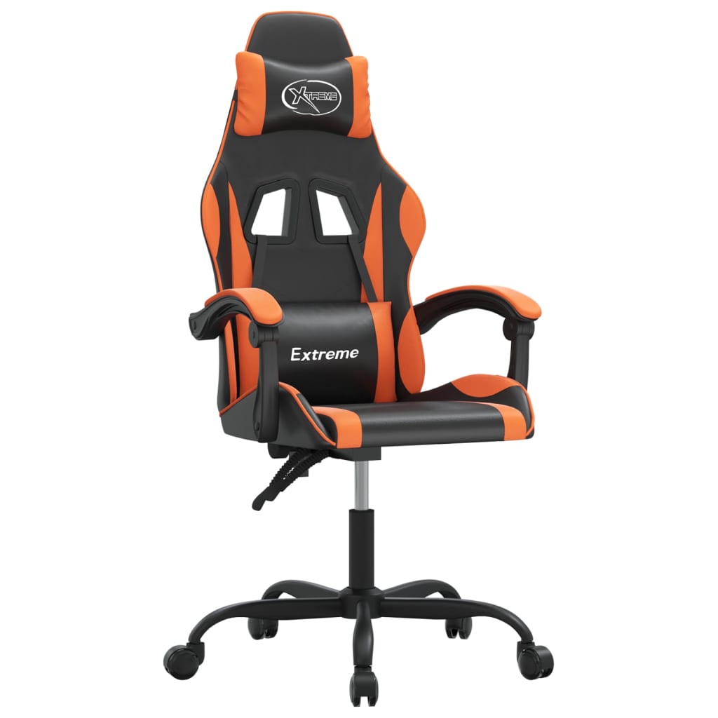 Silla gaming cuero sintético negro y naranja vidaXL