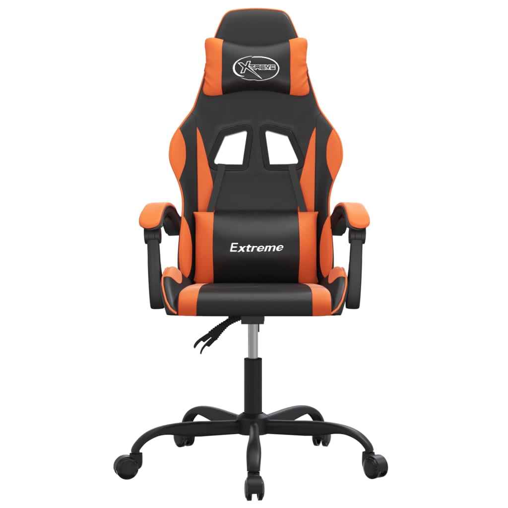 Silla gaming cuero sintético negro y naranja vidaXL