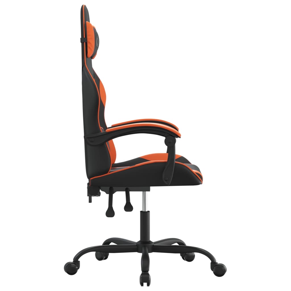 Silla gaming cuero sintético negro y naranja vidaXL