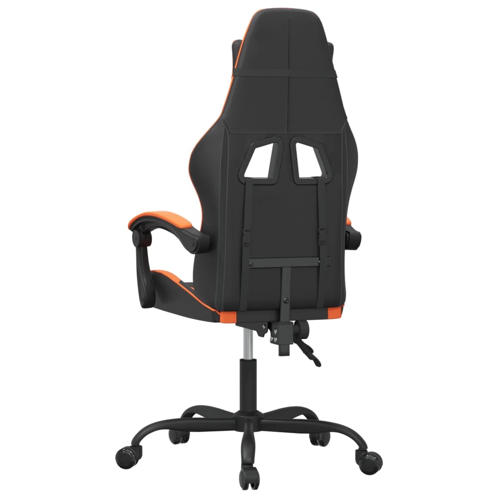 Silla gaming cuero sintético negro y naranja vidaXL