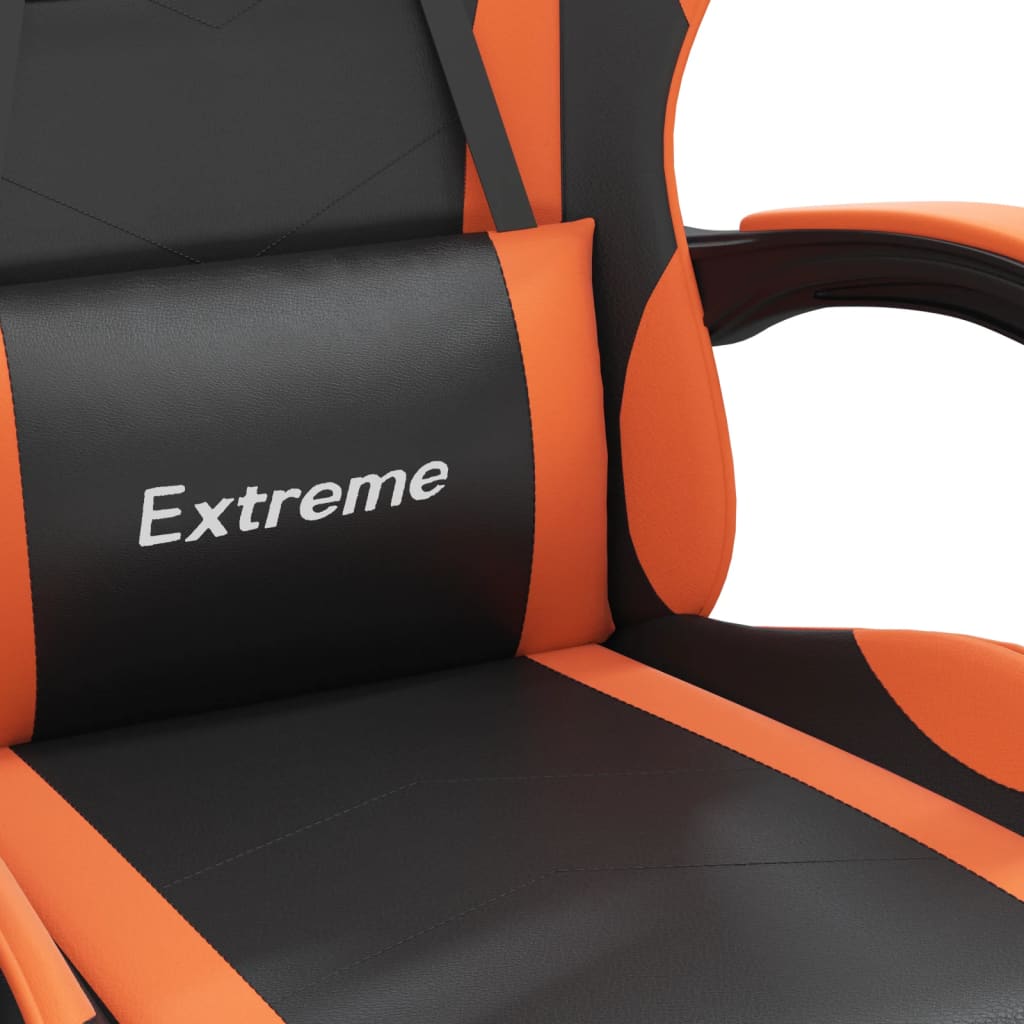 Silla gaming cuero sintético negro y naranja vidaXL