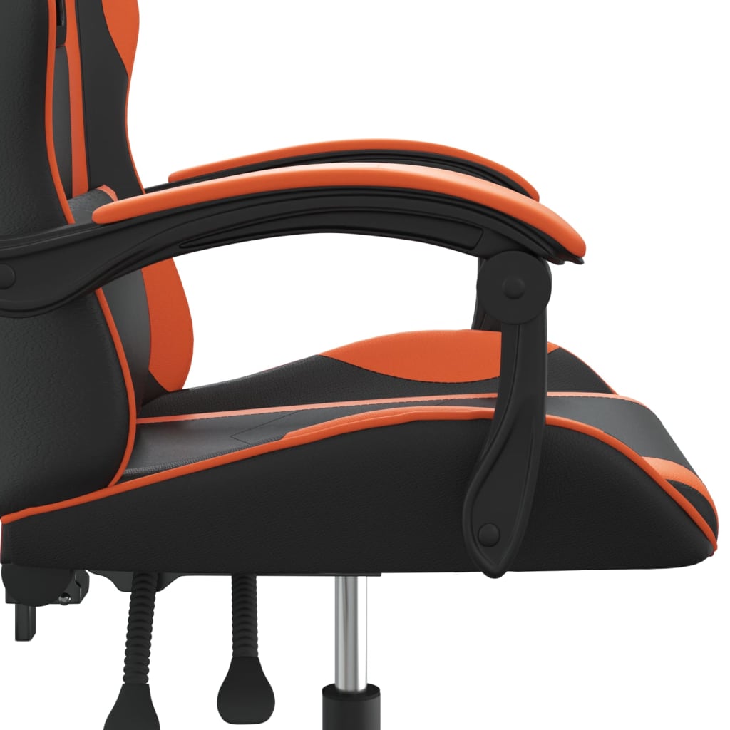 Silla gaming cuero sintético negro y naranja vidaXL