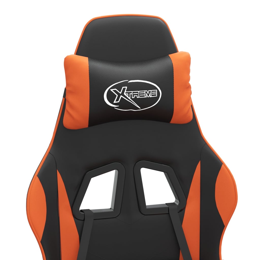 Silla gaming cuero sintético negro y naranja vidaXL