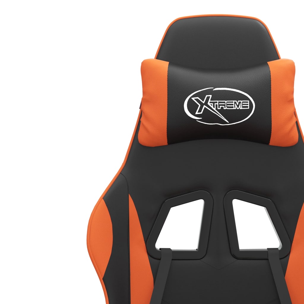 Silla gaming cuero sintético negro y naranja vidaXL