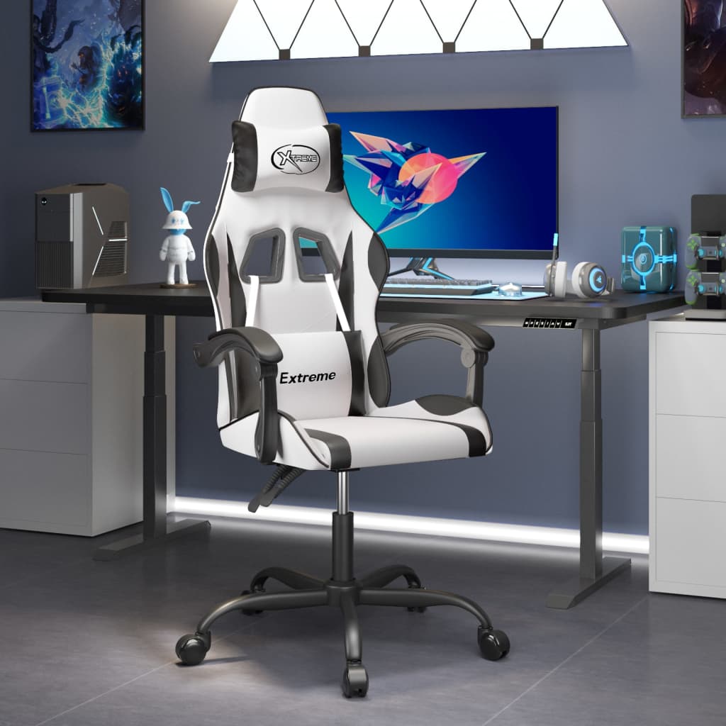 Vetonek Silla gaming cuero sintético blanco y negro