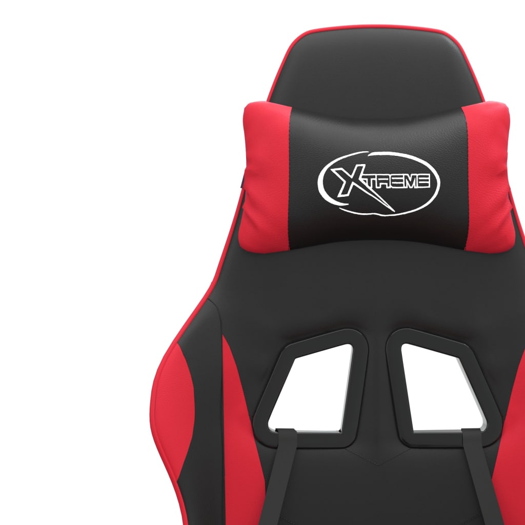 Silla gaming con reposapiés cuero sintético negro rojo vidaXL