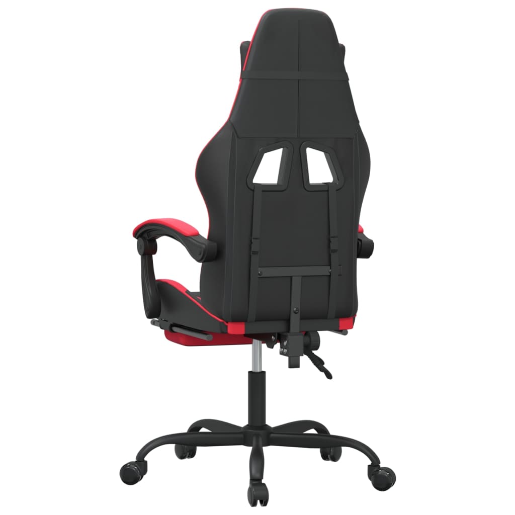 Silla gaming con reposapiés cuero sintético negro rojo vidaXL