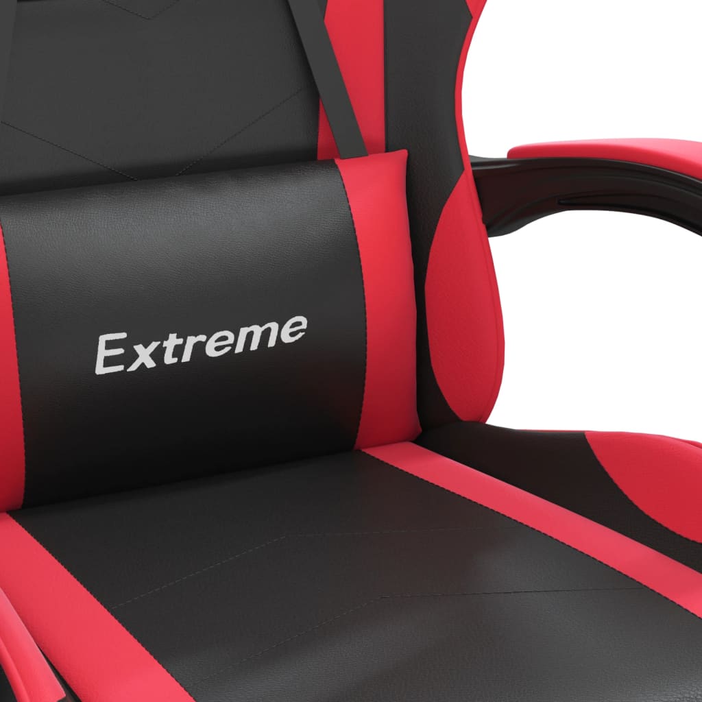 Silla gaming con reposapiés cuero sintético negro rojo vidaXL