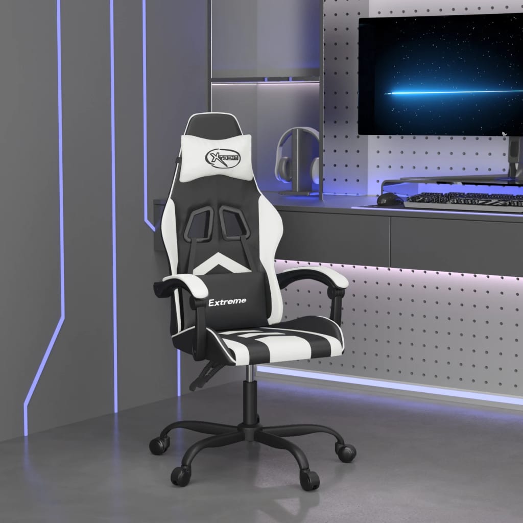 Vetonek Silla gaming cuero sintético negro y blanco