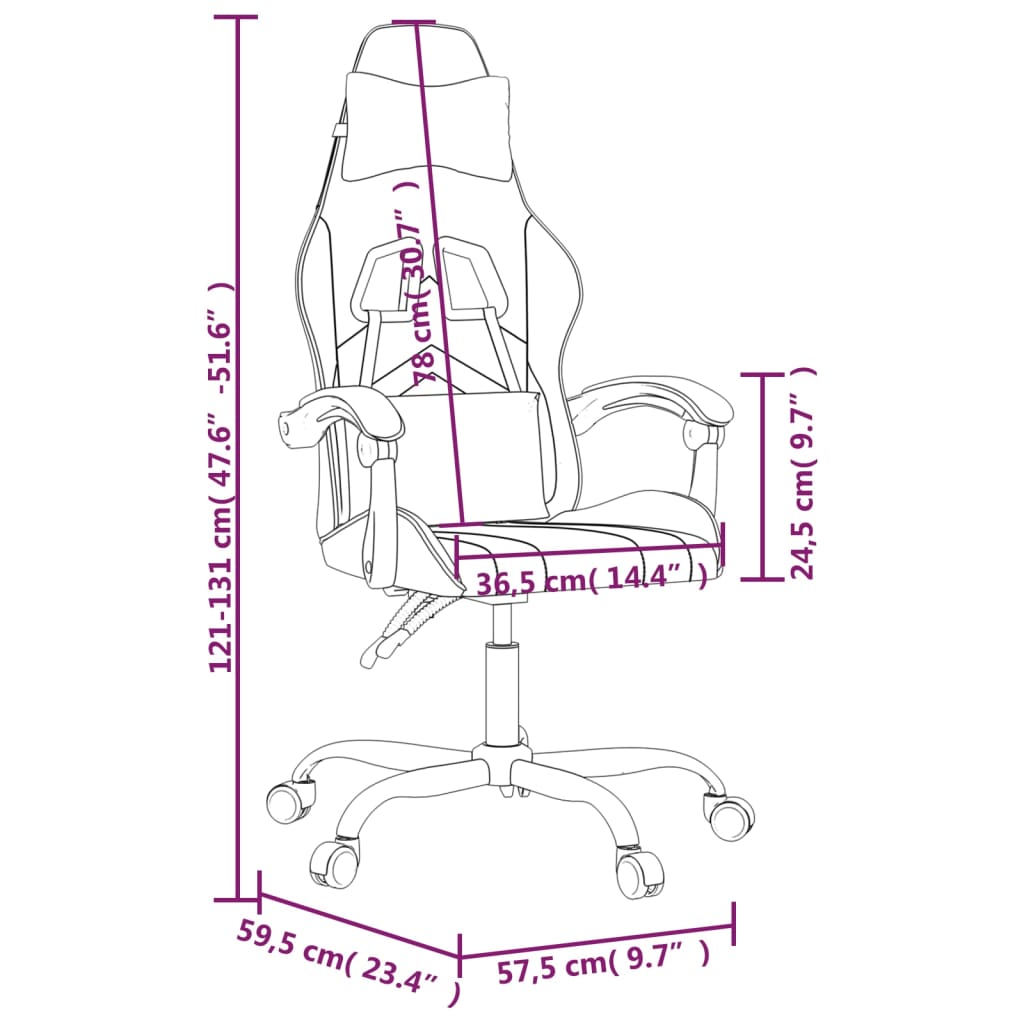 Silla gaming cuero sintético negro vidaXL