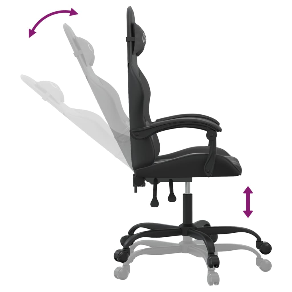 Silla gaming cuero sintético negro vidaXL