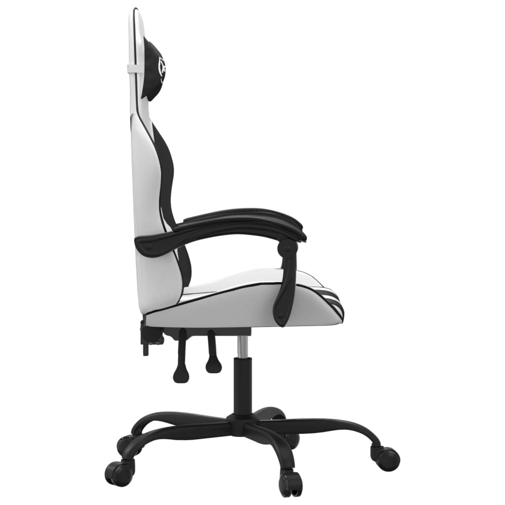 Silla gaming cuero sintético blanco y negro vidaXL