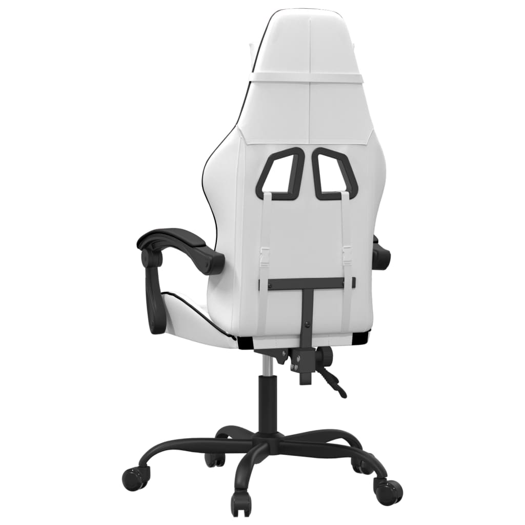 Silla gaming cuero sintético blanco y negro vidaXL