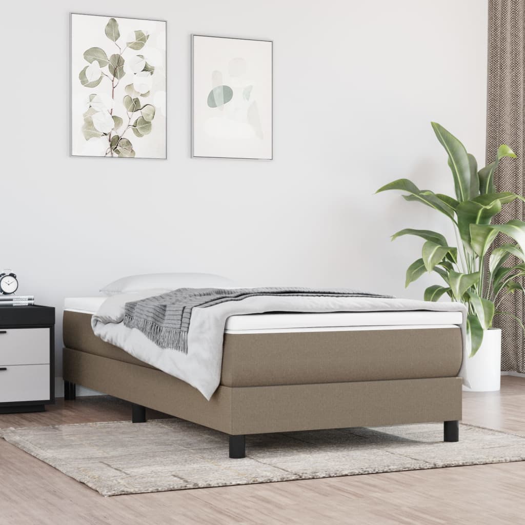 Vetonek Estructura de cama sin colchón tela gris taupe 80x200 cm