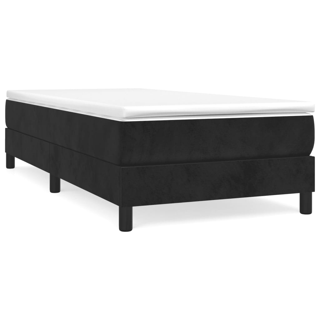 Vetonek Estructura de cama sin colchón terciopelo negro 90x190 cm