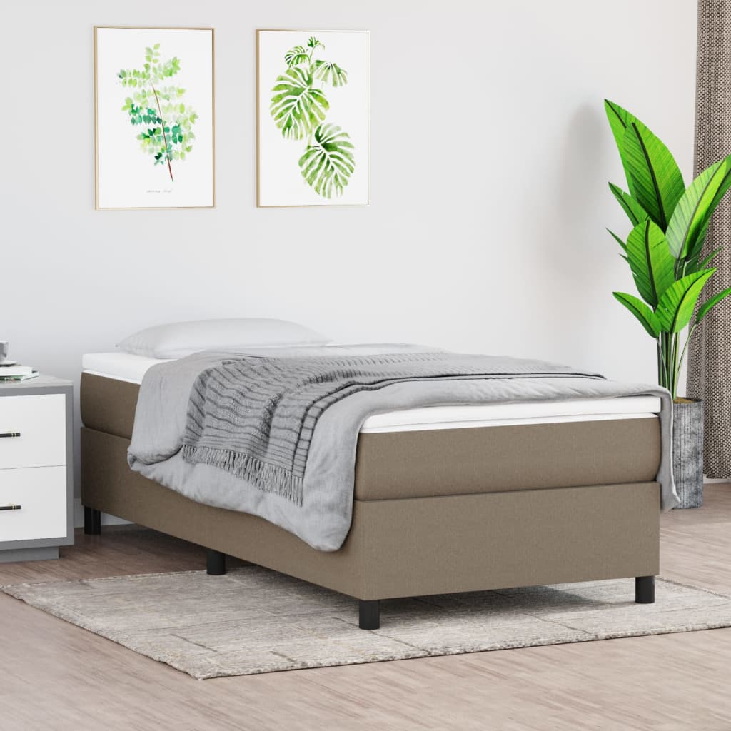 Vetonek Estructura de cama sin colchón tela taupe 90x200 cm